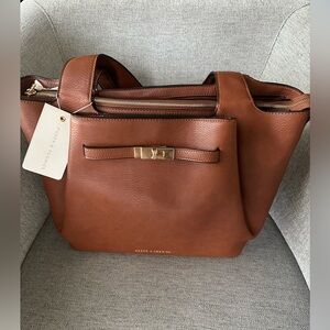 Poppy Tote in Chestnut - Poppy and Peonies 10th Anniversary Tote